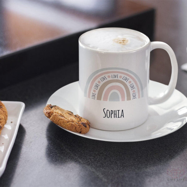 Custom Name Love Rainbow Coffee Mug - www.giftlift.in