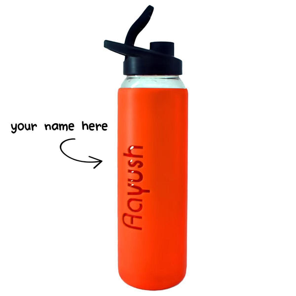 Customised Borosilicate Glass Bottle with Silicone Sleeve - Gift Lift