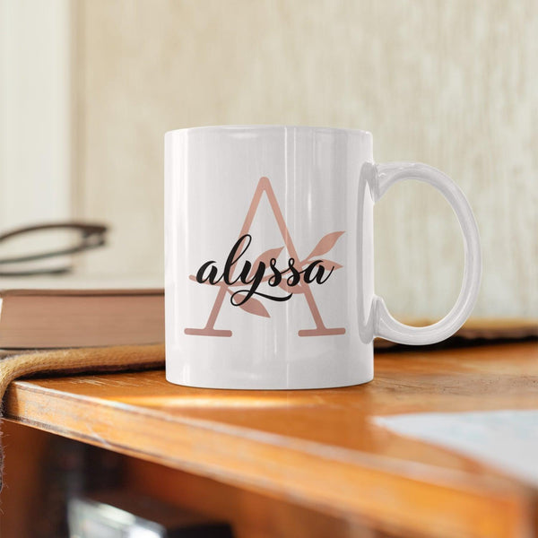 Customised Floral Initial Name Coffee Mug - Gift Lift