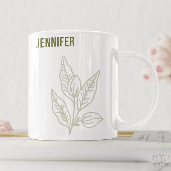 Name Leaves Art Coffee Mug - www.giftlift.in