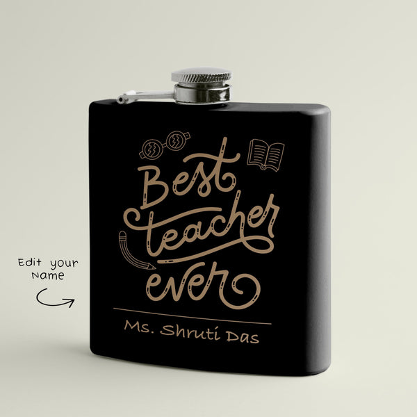 Personalised Best Teacher Art Hip Flask - Gift Lift