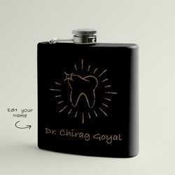 Personalised Dentist Chalk Art Hip Flask | Personalised Gift - Gift Lift