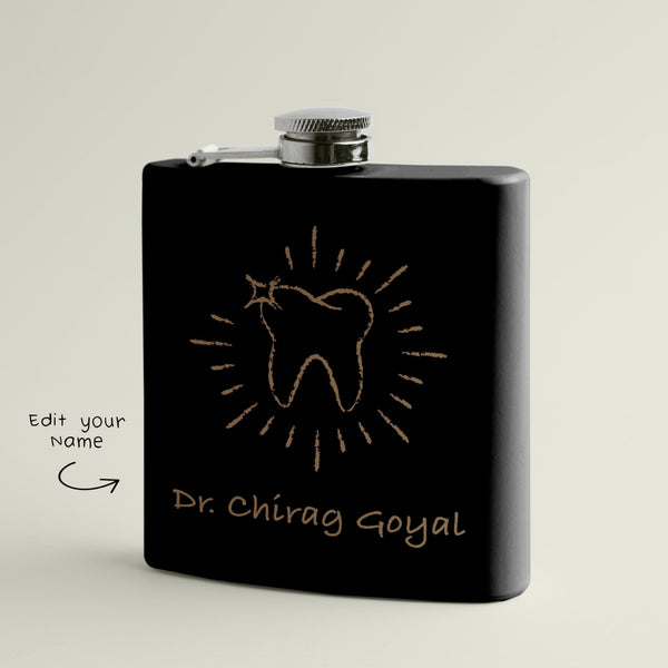 Personalised Dentist Chalk Art Hip Flask | Personalised Gift - Gift Lift