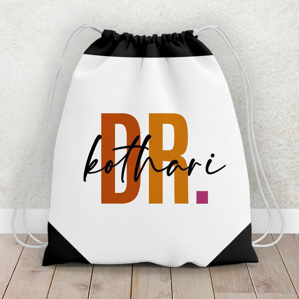 Personalised Dr. Name Art Drawstring Bag | Personalised Gift - Gift Lift