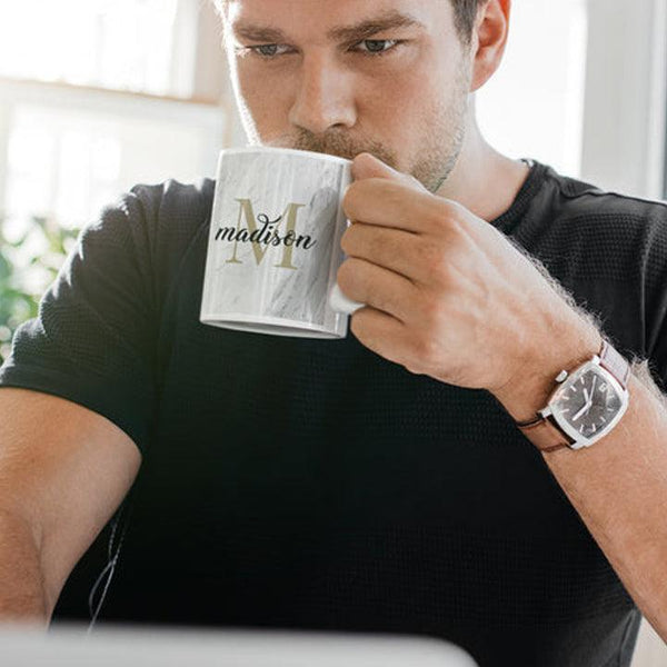 Personalised Elegant Initial Name Coffee Mug - Gift Lift