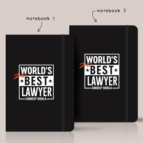 Personalised Gift Prank - Set of 2 Notebooks - World's 2nd Best Lawyer - Gift Lift