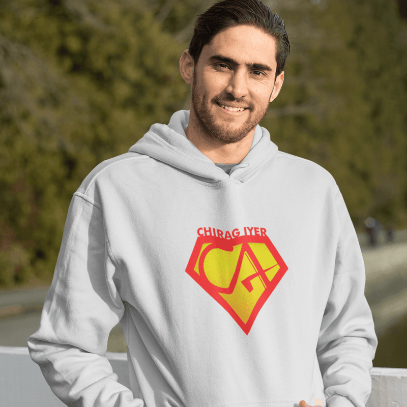 Personalised Hoodies for CA | Custom Superman logo CA and Name | Customised Gifts for Chartered Accountants - Gift Lift