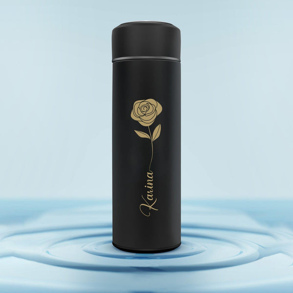Personalized Abstract Rose Art Name Temperature Bottle - Printed - Gift Lift