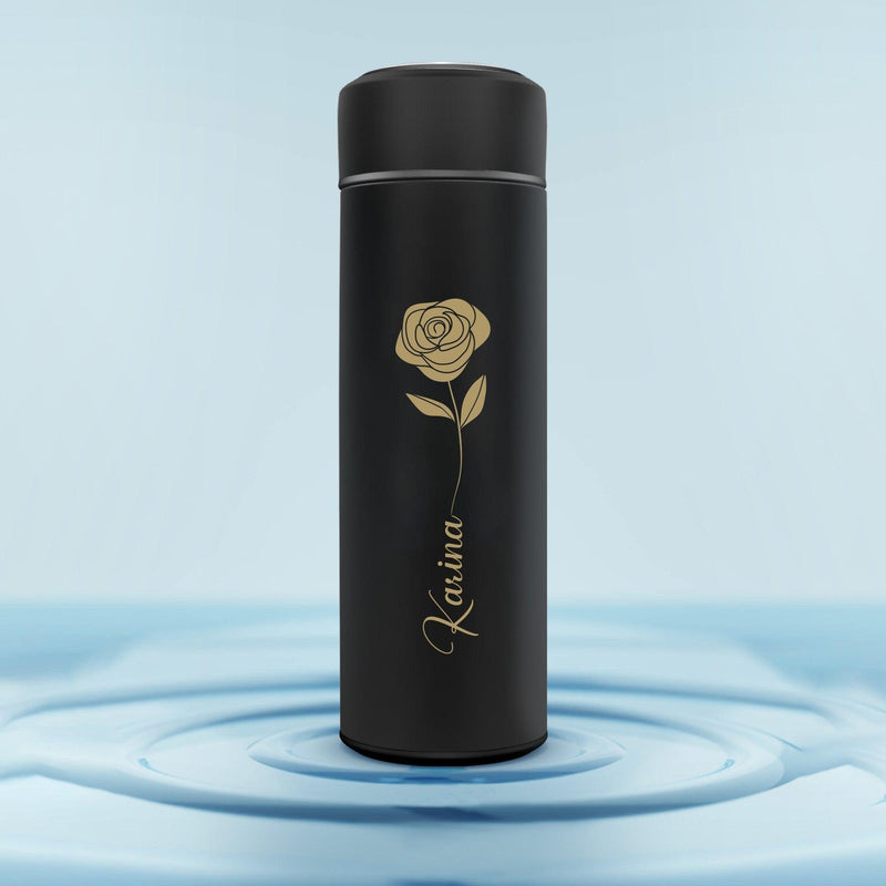Personalized Abstract Rose Art Name Temperature Bottle - Printed - Gift Lift