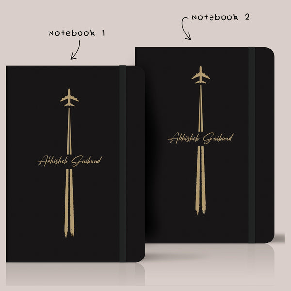 Personalized Aviation Runway Art Name Notebook - Set of 2 - Gift Lift