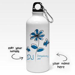 Personalized Blue Flower Art Bottle - Gift Lift