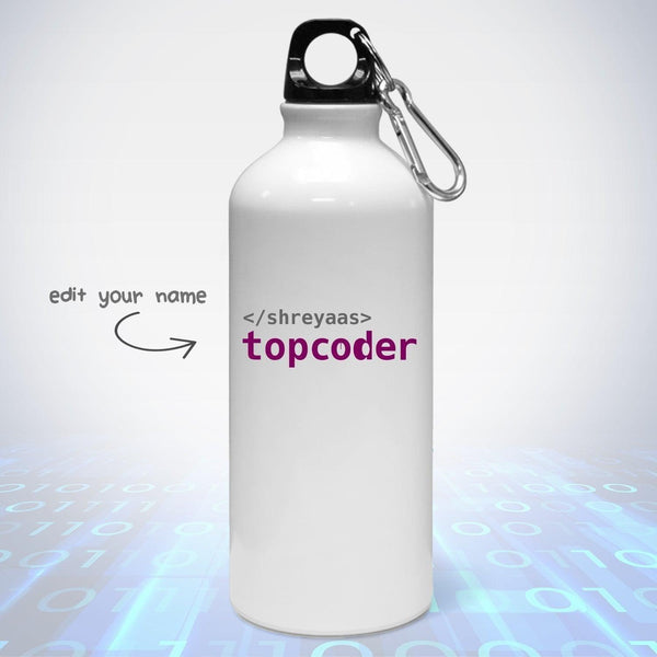 Personalized Bottle for Programmers- Top coder - Gift Lift