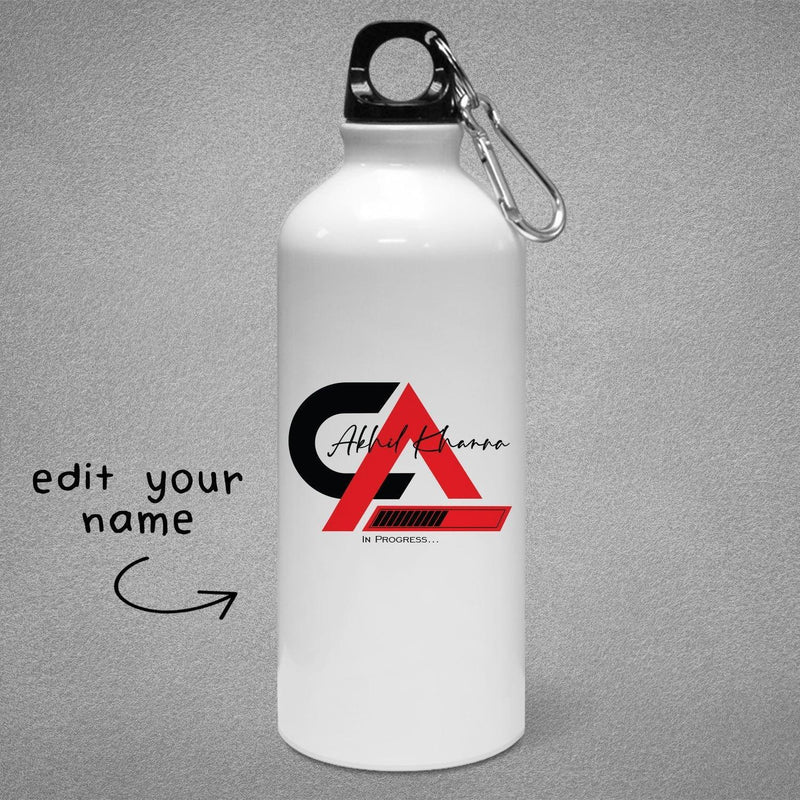 Personalized CA In Progress Name Art Water Bottle - Gift Lift