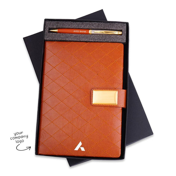Personalized Company Logo - Orange color Diary & Pen Joining Kit - Gift Lift