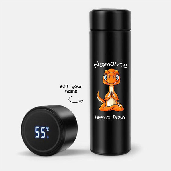Personalized Dino Namaste Spiritual Art Temperature Bottle (Hot & Cold Vacuum Flask) - Gift Lift