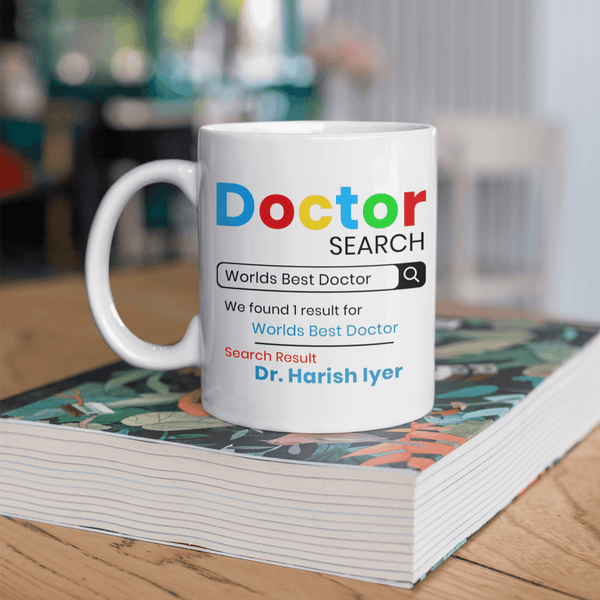 Personalized Doctor Search Art Coffee Mug - Gift Lift