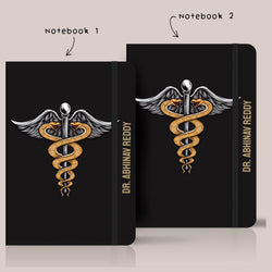 Personalized Doctor Snake Logo Name Note Book - Set of 2 | Personalised Gift - Gift Lift