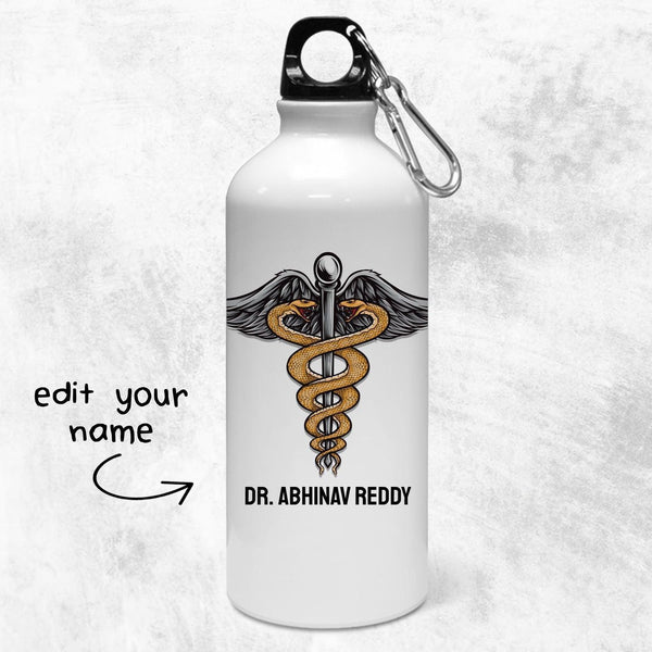 Personalized Doctor Snake Logo Name Water Bottle | Personalised Gift - Gift Lift
