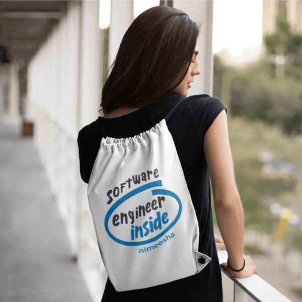 Personalized Drawstring bag for Engineers - Engineer inside - Gift Lift
