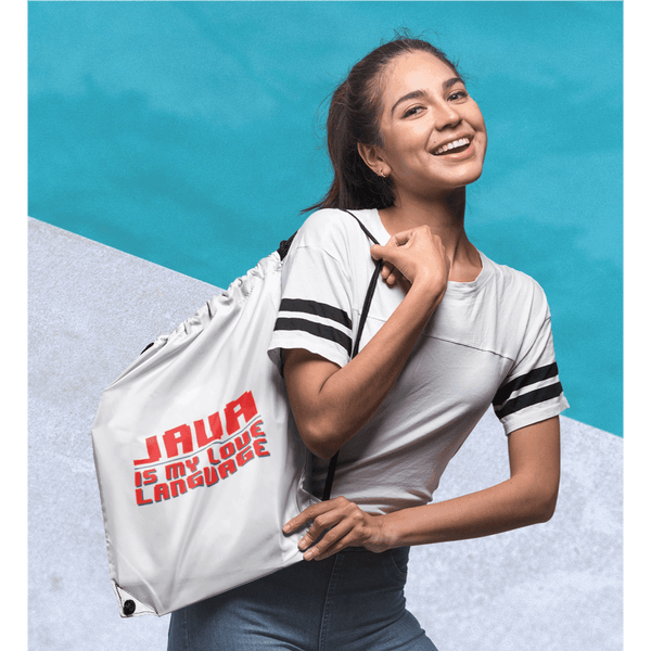 Personalized Drawstring bag for Engineers - JAVA Is my Love Language - Gift Lift