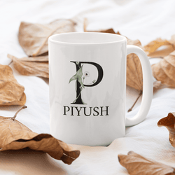 Personalized Floral Initial Art Coffee Mug - Gift Lift