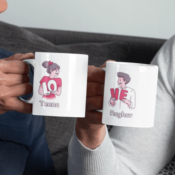 Personalized Love Couple Romantic Coffee Mug - Set of 2 - Gift Lift