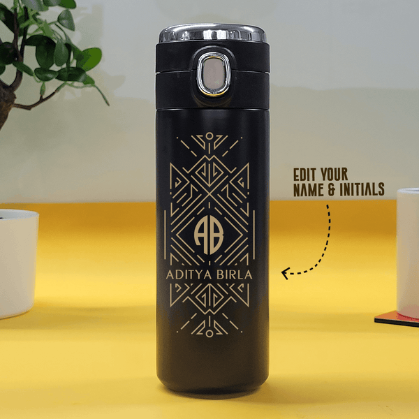 Personalized Monogram Initials & Name Tribal Art Premium Vacuum Flask - Gift Lift