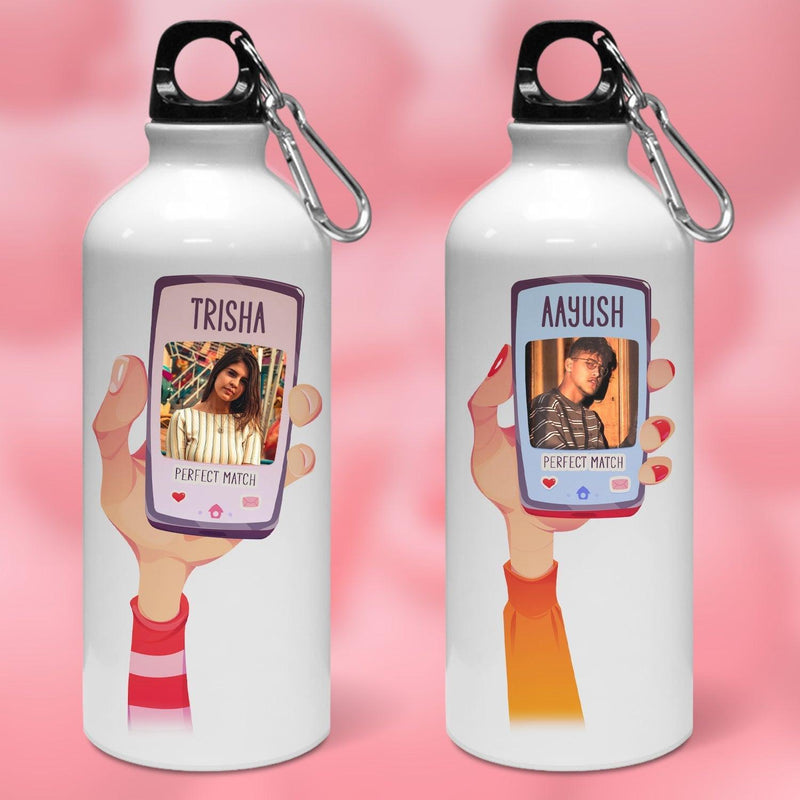 Personalized Perfect Match Romantic Couple Water Bottle - Set of 2 - Gift Lift