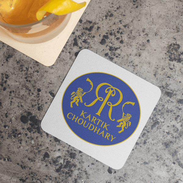 Personalized Rajasthan Royals Fan Cricket Art Coaster - Set of 2 - Gift Lift
