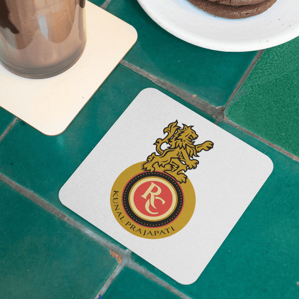 Personalized RCB Fan Cricket Art Coaster - Gift Lift