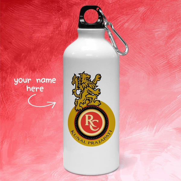 Personalized RCB Fan Cricket Art Water Bottle - Gift Lift