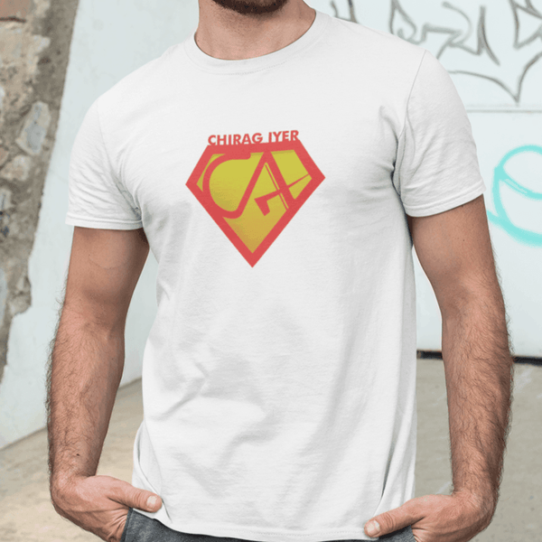 Personalized Super CA Name Art T-Shirt- 100% Cotton - White - Gift Lift