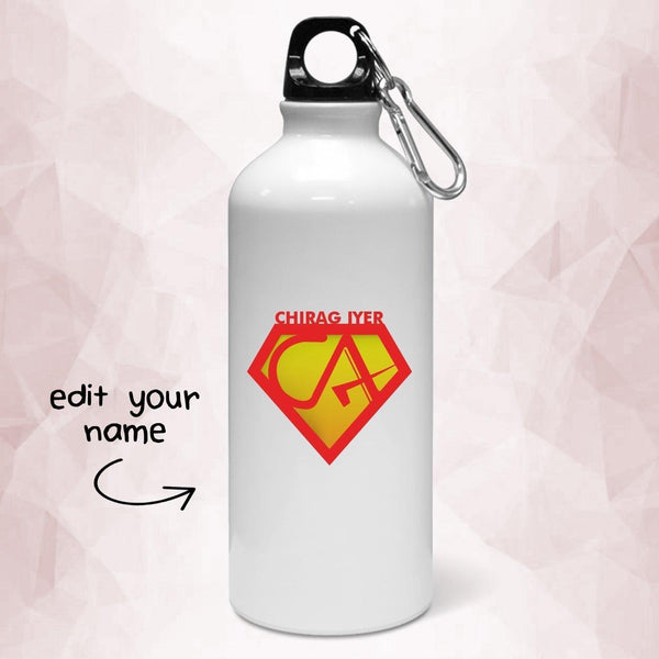 Personalized Super CA Name Art Water Bottle - Gift Lift