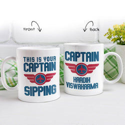 Personalized Top Gun Captain Art Coffee Mug - Gift Lift