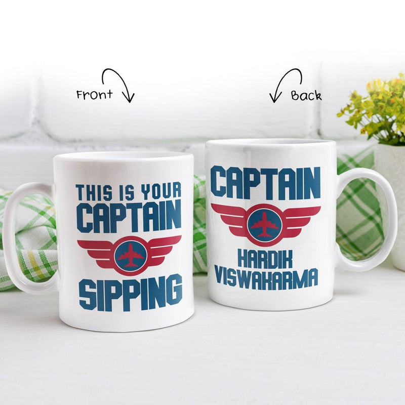 Personalized Top Gun Captain Art Coffee Mug - Gift Lift