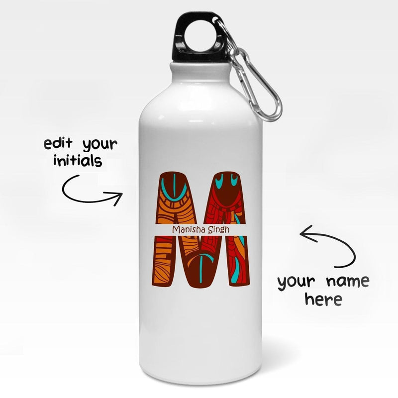 Personalized Warm Tribal Initial Art Bottle - Gift Lift