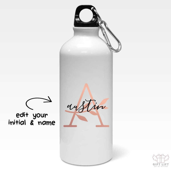 Floral Initial Name Sipper Bottle - www.giftlift.in