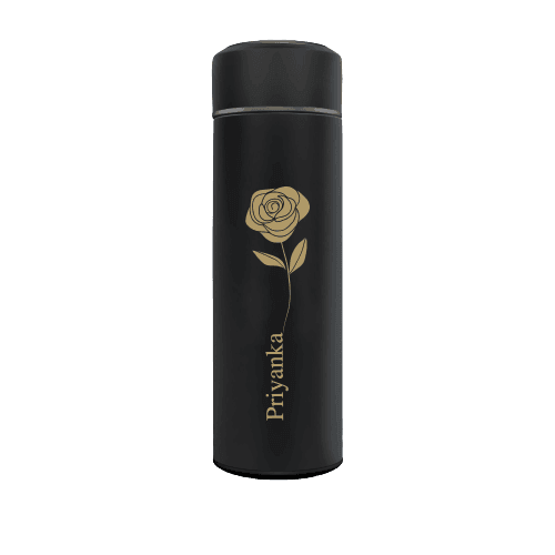Unique Personalised Abstract Rose Art Name Temperature Bottle (Hot & Cold Temperature Flask) - Gift Lift