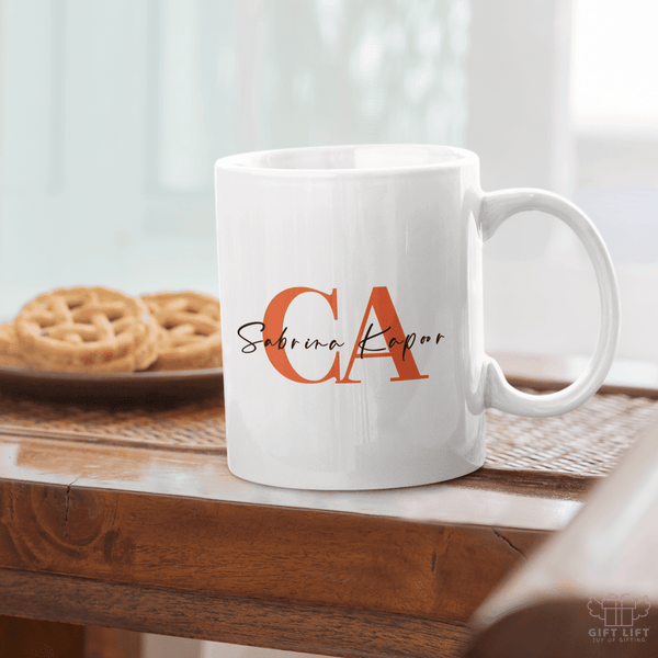 Uniquely Personalized CA Typo Name Art Coffee Mug - www.giftlift.in