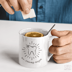 Uniquely Personalized Dentist Chalk Art Coffee Mug - www.giftlift.in