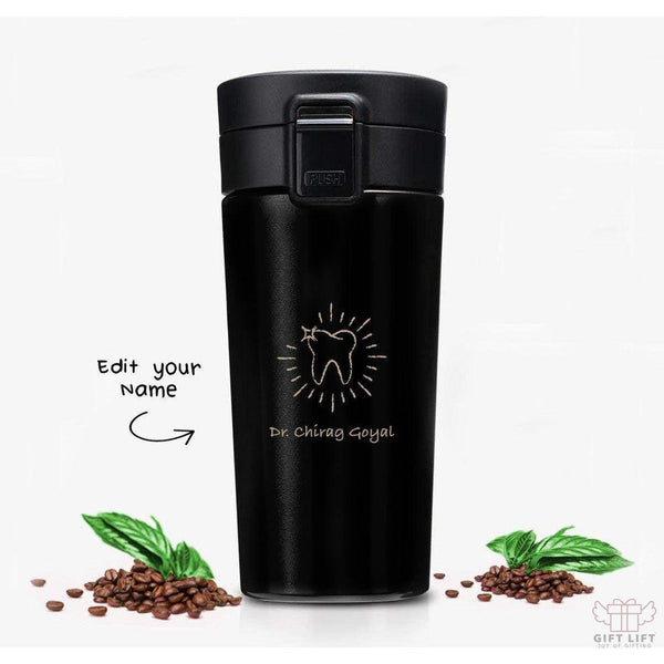 Uniquely Personalized Dentist Chalk Name Art Steel Tumbler - www.giftlift.in