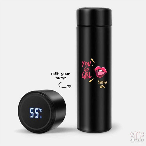 Uniquely Personalized Go Girl Name Temperature Bottle (Hot & Cold Vacuum Flask) - www.giftlift.in