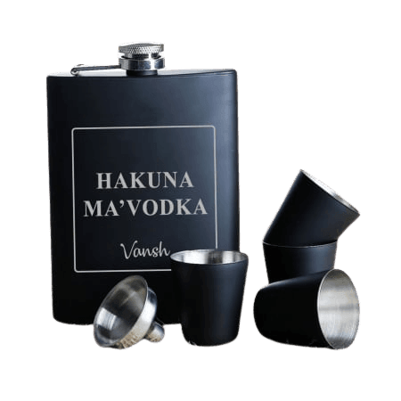 Uniquely Personalized Hip Flask with shot glasses - Gift Lift