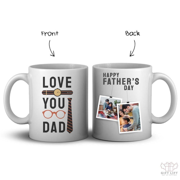 Uniquely Personalized Love You Dad Art Coffee Mug - www.giftlift.in