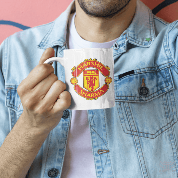 Uniquely Personalized Manchester FC Fan Coffee Mug - www.giftlift.in