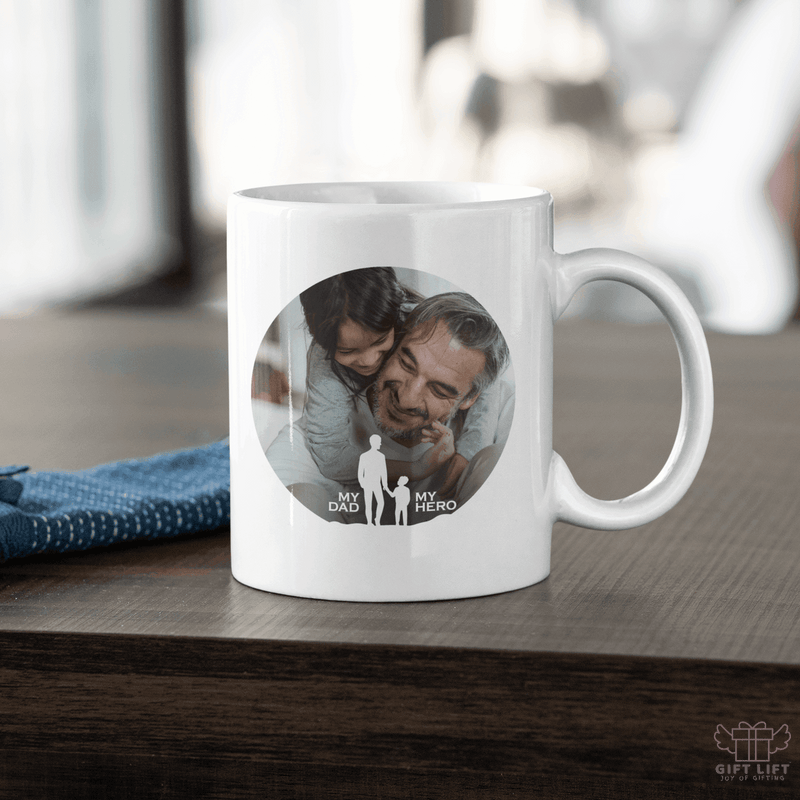 Uniquely Personalized MY Dad My Hero Art Coffee Mug - www.giftlift.in