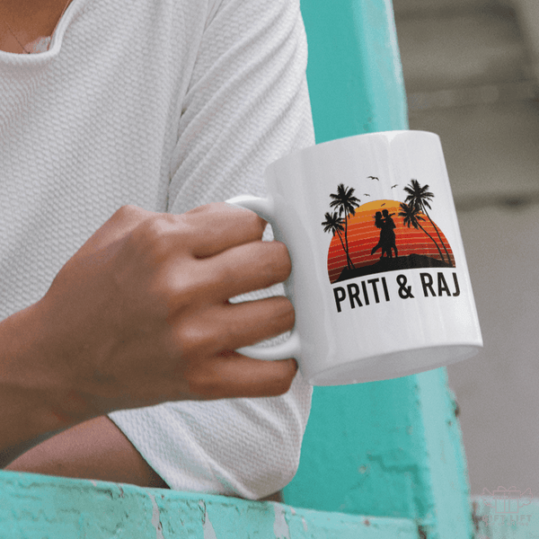 Uniquely Personalized Sunset Couple Name Coffee Mug - www.giftlift.in