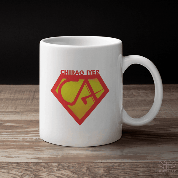 Uniquely Personalized Super CA Name Art Coffee Mug - www.giftlift.in