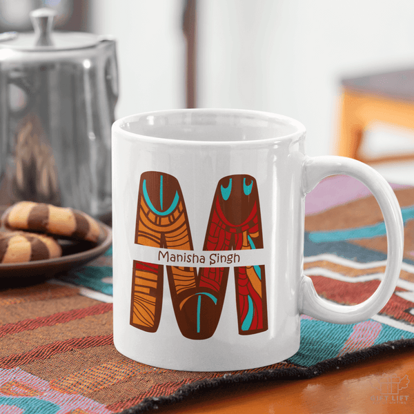 Uniquely Personalized Tribal Initial & Name - Coffee Mug - www.giftlift.in