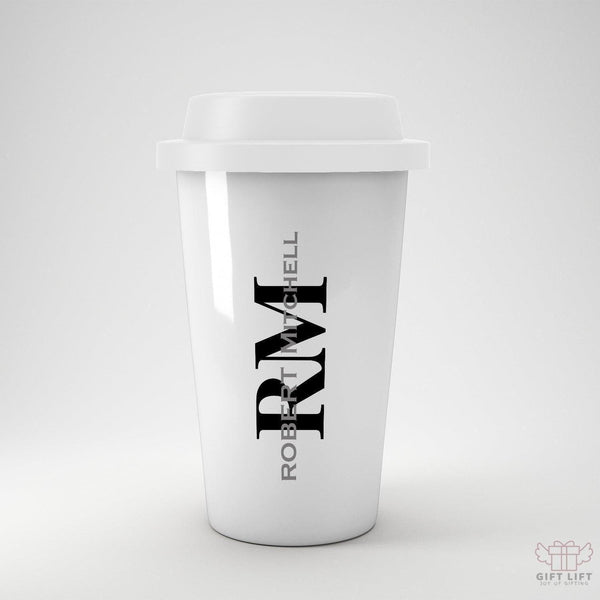 Vertical Modern Name Style Coffee Tumbler - www.giftlift.in